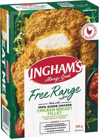Woolworths Ingham’s Free Range Chicken Breast Tenders, Nuggets or Fillets 300-400g offer