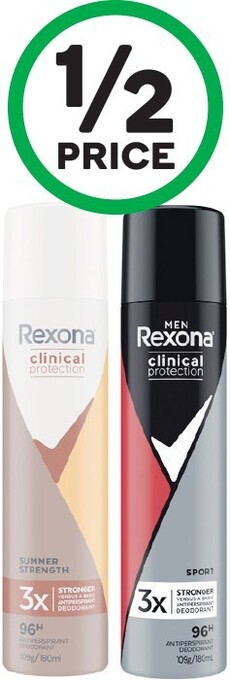 Woolworths Rexona Clinical Antiperspirant Deodorant 180ml offer