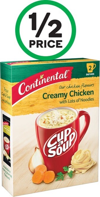 Woolworths Continental Cup a Soup 40-75g Pk 2 offer