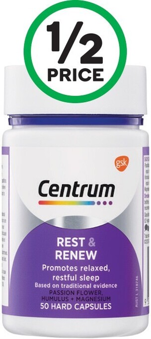 Woolworths Centrum Rest & Renew Capsules Pk 50* offer