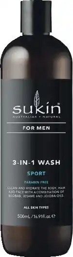 Woolworths Sukin for Men Body Wash 500ml offer