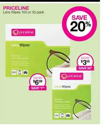 Priceline Priceline Lens Wipes 100 Or 30 Pack offer