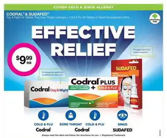 Priceline Codral & Sudafed Day & Night 24 Tablets offer