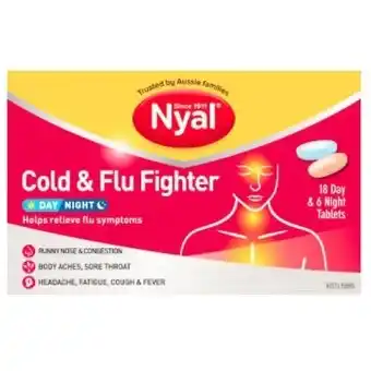Coles Nyal Cold & Flu Fighter Day & Night Tablets 24 Pack* offer