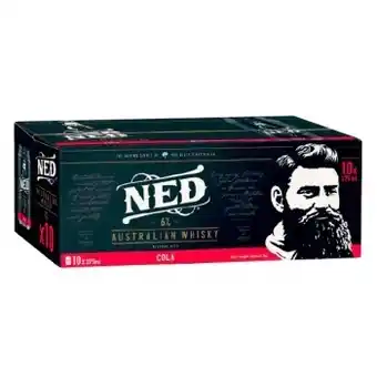 Coles NEW Ned Australian Whisky & Cola Cans 10x375mL offer