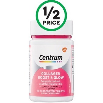 Woolworths Centrum Collagen Boost & Glow Pk 50* offer