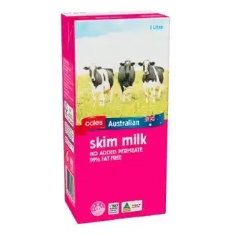 Coles Coles Australian Skim Long Life Milk 1 Litre offer