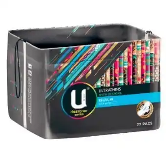 Coles U By Kotex Designs Ultra Thin Pads with Wings 22 Pack offer