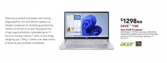 Harvey Norman Acer Swift X Laptop offer