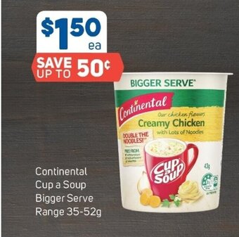 Foodland Continental Cup a Soup Bigger Serve Range 35-52g offer