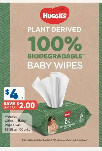 Foodland Huggies Ultimate baby Wipes 64s offer