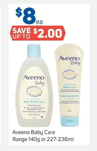 Foodland Aveeno baby Care Range 140g or 227-236ml offer