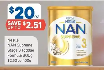 Foodland Nestle Nan Supreme Stage 3 Toddler Formula 800g offer
