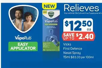 Foodland Vicks First Defence Nasal Spray 15ml offer