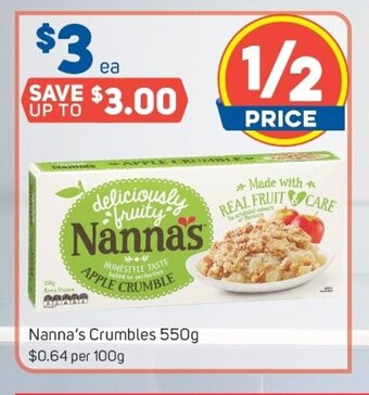 Foodland Nanna's Crumbles 550g offer