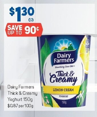 Foodland Dairy Farmers Thick & Creamy Yoghurt 150g offer