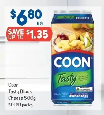 Foodland Coon Tasty Block Cheese 500g offer