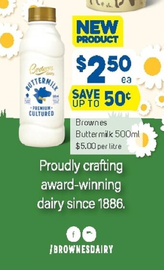 Brownes Buttermilk 500ml