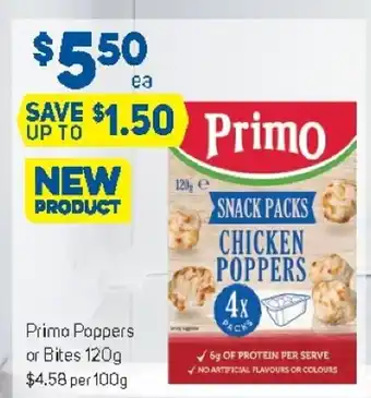 Foodland Primo Poppers or Bites 120g offer