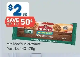 Mrs Mac's Microwave Pastries 140-175g
