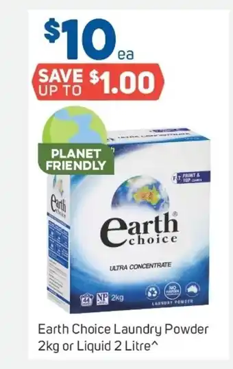 Foodland Earth Choice Laundry Powder 2kg or Liquid 2 Litre offer