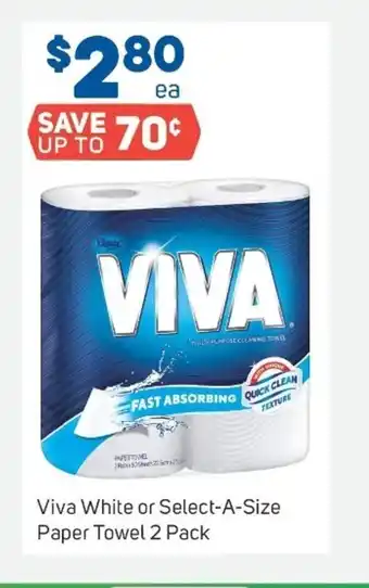 Foodland Viva White or Select-A-Size Paper Towel 2 Pack offer