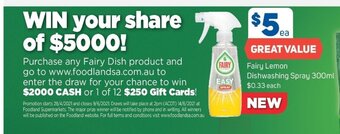 Foodland Fairy Lemon Dishwashing Spray 300ml offer