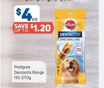 Foodland Pedigree Dentastix Range 110-270g offer