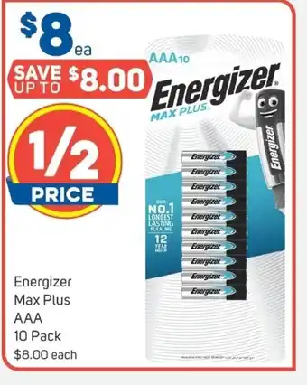 Foodland Energizer Max Plus AAA 10 Pack offer