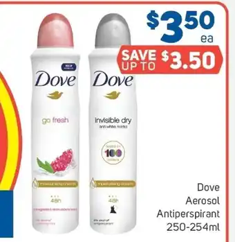 Dove Aerosol Antiperspirant 250-254ml