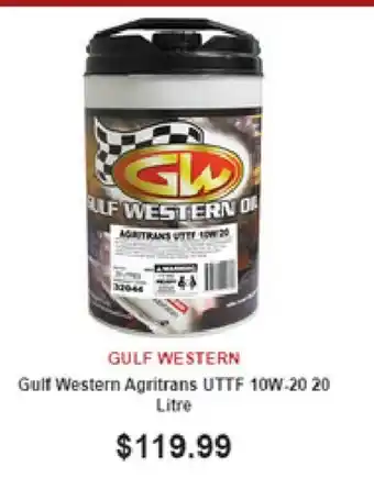 SuperCheap Auto Gulf Western - Gulf Western Agritrans UTTF 10W-20 20 Litre offer