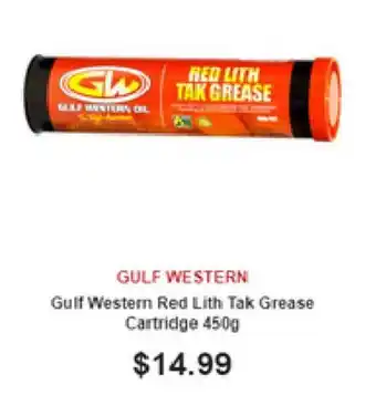 SuperCheap Auto Gulf Western - Gulf Western Red Lith Tak Grease Cartridge 450g offer