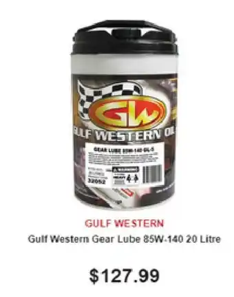 SuperCheap Auto Gulf Western - Gulf Western Gear Lube 85W-140 20 Litre offer