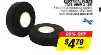 Autobarn Electrical Fleece Tape 19mm X 15m Voltage offer