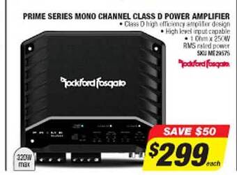 Prime Series Mono Channel Class D Power Amplifier