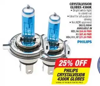 Autobarn Crystalvision Globes 4300k Philips offer