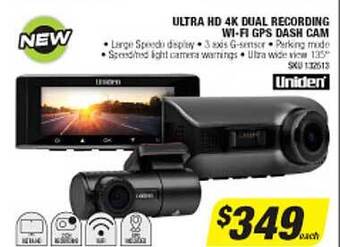 Autobarn Ultra Hd 4k Dual Recording Wi-fi Gps Dash Cam Uniden' offer