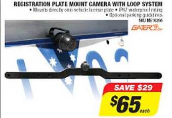 Registration Plate Mount Camera With Loop System