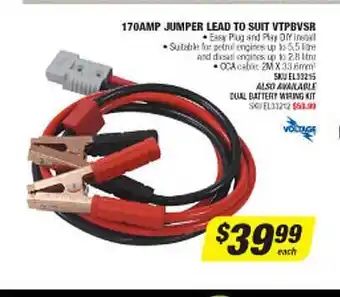 Autobarn 170amp Jumper Lead To Suit Vtpbvsr Voltage offer