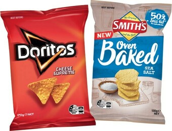 IGA Doritos or Smith's Oven Baked Chips 130-170g Selected Varieties offer