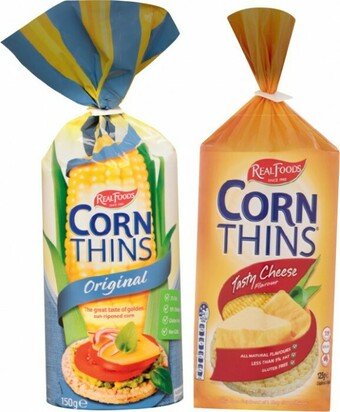 IGA Real Foods Corn or Rice Thins 125-150g Selected Varieties offer