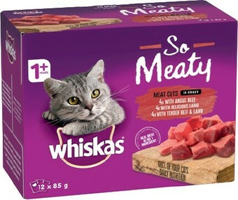 IGA Whiskas So Meaty, So Fishy or Tasty Trios Pouches 12x85g Selected Varieties offer
