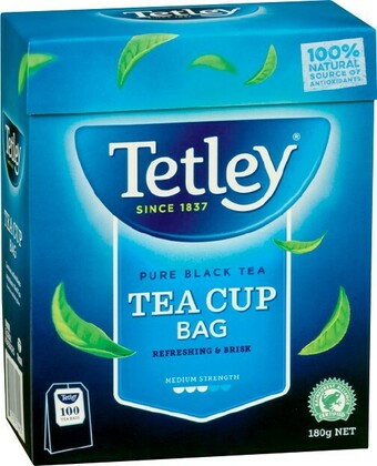 IGA Tetley Tea Cup Bags 100 Pack offer