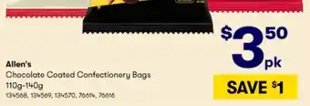 Allen's Chocolate Coated Confectionery Bags 134568,134569,134570,76614,76616