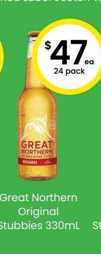 The Bottle O Great Northern Original Stubbies offer