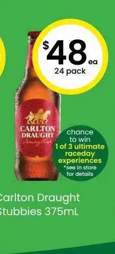 The Bottle O Carlton Draught Stubbies offer