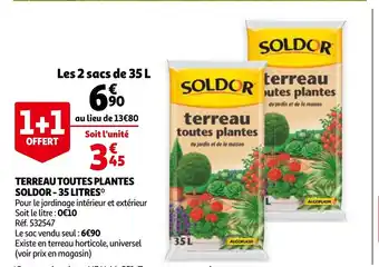 Terreau Toutes Plantes Soldor- 35 Litres