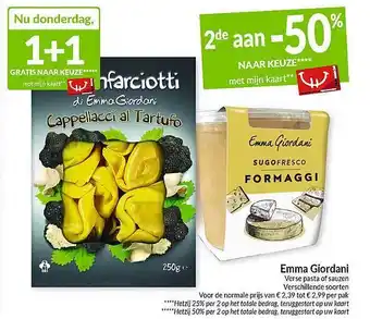 Intermarché Emma Giordani Verse Pasta Of Sauzen aanbieding