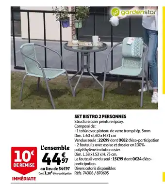 Auchan Set Bristo 2 Personnes aanbieding