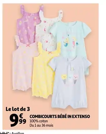 Auchan Le Lot de 3 Combicourts Bébé in Extenso aanbieding